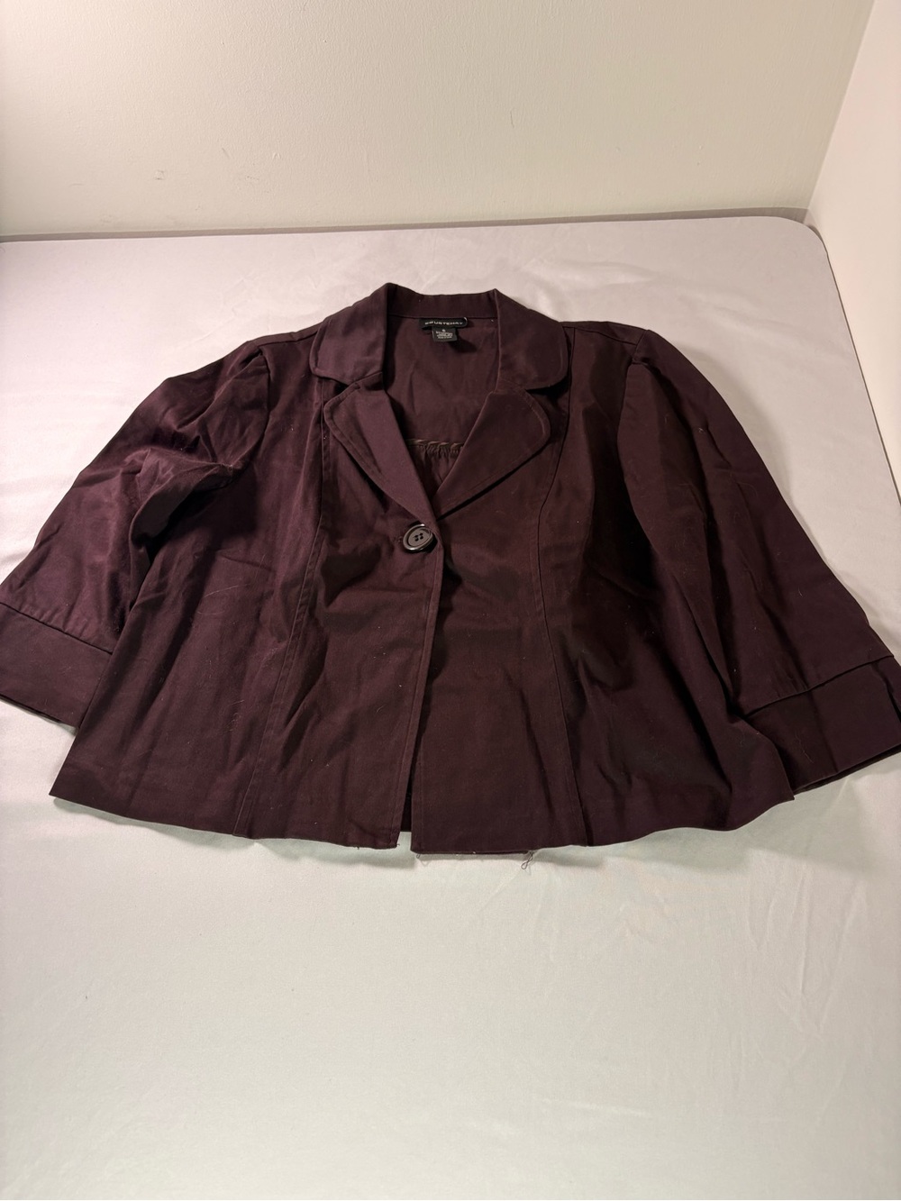 Courtenay Burgundy Cropped Blazer Jacket